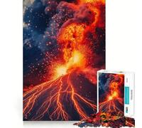 Rompecabezas de erupción volcánica para Adultos 1000 Piezas Juego para estimular la Mente tamaño Uniforme Piezas precisas Ideal para Viajar ejercitar la Mente (50x75cm)