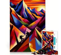 Rompecabezas de Escalada en Roca al Atardecer de WPAP, difícil, para Adultos, 1000 Piezas, Juguete de lógica Fina, Divertido y Tranquilo, Borde Limpio, Regalo considerado (50x75cm)