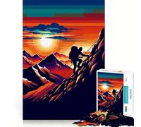 Rompecabezas de Escalada en Roca WPAP Pop Art de 1000 Piezas para Adultos Fortalece la Memoria, Calma la Mente, cálida Sorpresa (38x26cm)