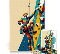 Rompecabezas de Escalada en Roca WPAP Pop Art de 1000 Piezas para Adultos y Adolescentes Juguete Intelectual para el hogar Disfrute de un Corte de Calidad Regalo clásico (38x26cm)