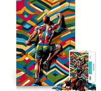 Rompecabezas de Escalada en Roca WPAP Pop Art difícil para Adultos 1000 Piezas Recall Boost Quiet Calm Smooth Cut Classic Gift (50x75cm)