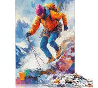 Rompecabezas de Escalador en la Cima de una montaña, desafío difícil, Rompecabezas de cartón 100% Reciclado para niños a Partir de 12 años, 1000 Piezas (75 x 50 cm)