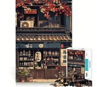 Rompecabezas de escaparate japonés Vintage de 1000 Piezas Juego de ingenio y Habilidad Ajuste Estable Sin Piezas Sueltas Un pasatiempo Agradable para Fines de Semana Largos (50x75cm)