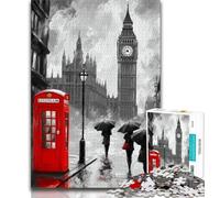 Rompecabezas de escenas callejeras de Londres para Adultos 1000 Piezas, Toda la Familia 38x26cm