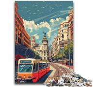 Rompecabezas de escenas callejeras de Madrid para Adultos (1000 Piezas), para Pasar el rato en casa, Cada Pieza es única Juego desafiante y Divertido para Toda la Familia (38x26cm)