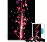 Rompecabezas de Espada Katana samurái para Adultos, 1000 Piezas, Juego Mental, Juguete para aliviar la ansiedad, Arte de Corte preciso, Coleccionable (50x75cm)