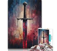 Rompecabezas de Espada mágica Medieval para Adolescentes 1000 Piezas para Adultos decoración de Pared cumpleaños y Navidad Apto para niños de 14 años (50x75cm)