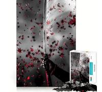 Rompecabezas de Espada samurái roja para Adultos, 1000 Piezas, Juguete para ejercitar la Mente, pasatiempo Tranquilo, diseño, Montaje, Regalo navideño (38x52cm)