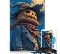 Rompecabezas de espantapájaros con Cabeza de Calabaza y Luna para Adultos, 1000 Piezas, lógica Clara, Juguete, pasatiempo Tranquilo, Corte Perfecto, Regalo Elegante (38x52cm)