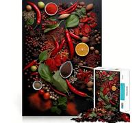 Rompecabezas de Especias, Comida y Cocina de 1000 Piezas para Adolescentes Juguete Mental para aliviar la ansiedad Corte Premium Regalo Elegante 50x75cm