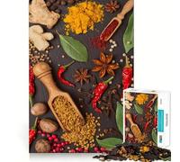 Rompecabezas de Especias, Comida y Cocina de 1000 Piezas para Adultos Mejora la Memoria, relaja la Mente, Bordes precisos, Lista de Deseos de Papá Noel 38x52cm