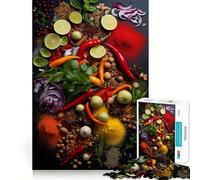 Rompecabezas de Especias, Comida y Cocina para Adultos, 1000 Piezas, Pure Logic Toy, antiestrés, Corte preciso, artículo de Santa Claus 38x26cm