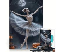 Rompecabezas de Esqueleto Bailarina para Halloween, Ideal para Adolescentes 1000 Piezas Juguete para ejercitar la Mente Actividad para el hogar Decoración de Pared con Corte de precisión 38x26cm