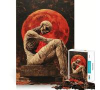 Rompecabezas de Esqueleto bajo la Luna de Sangre de 1000 Piezas para Adolescentes Mejora la Memoria Tiempo Libre Corte sólido Artículo de Santa Claus 38x26cm