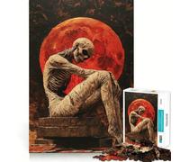 Rompecabezas de Esqueleto bajo la Luna de Sangre para Adultos, 1000 Piezas, fortalece la Memoria, Alivia el estrés, Borde Liso, Regalo conmovedor 50x75cm