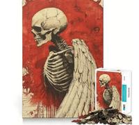 Rompecabezas de Esqueleto con alas de 1000 Piezas para Adolescentes, Juguete antiestrés, diseño de Corte preciso y Lista de Deseos de Papá Noel 50x75cm