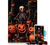 Rompecabezas de Esqueleto con Calabazas para Adolescentes, 1000 Piezas, Rompecabezas Mental, Divertido y Relajante, Arte para armar, un Bonito Regalo 38x26cm