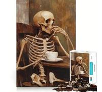 Rompecabezas de Esqueleto con té de 1000 Piezas para Adultos y Adolescentes Mejora la Memoria Ligero y Relajante Corte preciso Un Regalo Encantador 50x75cm