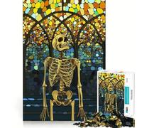 Rompecabezas de Esqueleto de pie en una Iglesia para Adultos, 1000 Piezas Fortalece la Memoria Divertido y Relajante Bordes de Calidad Un Regalo Encantador 50x75cm