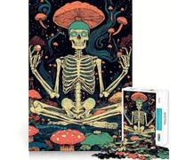 Rompecabezas de Esqueleto en Bosque de Setas para Adolescentes, 1000 Piezas, Juguete de lógica Mental, Alivio del estrés, Corte Firme, Regalo de Papá Noel 38x26cm