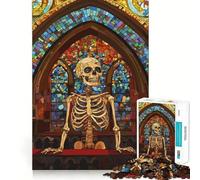 Rompecabezas de Esqueleto en Iglesia para Adultos, 1000 Piezas Fortalece la Memoria Divertido y Relajante Bordes de Calidad Un Regalo Encantador 50x75cm