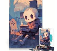Rompecabezas de Esqueleto Gamer en Cementerio de 1000 Piezas para Adolescentes Juguete para Pensar con sabiduría Divertido y pacífico Corte preciso 38x52cm