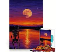Rompecabezas de Esqueleto Junto al Lago al Atardecer, 1000 Piezas, para Adultos, con Descuento por cancelación Alivia el estrés Corte Ajustado Elige tu Deseo de Papá Noel 50x75cm