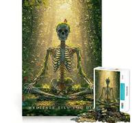 Rompecabezas de Esqueleto meditando en el Bosque para Adolescentes, 1000 Piezas, Juguete Inteligente, Tiempo Libre, Corte preciso, Regalo de Temporada 50x75cm