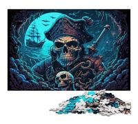 Rompecabezas de Esqueleto Pirata de 1000 Piezas para Adultos, Cerebro, Actividad educativa para Adolescentes, 26x38cm/10,23x14,96 Pulgadas.