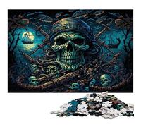Rompecabezas de Esqueleto Pirata de 1000 Piezas para Adultos, desafiante Rompecabezas de Bricolaje para Adolescentes, 26x38cm/10,23x14,96 Pulgadas
