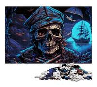 Rompecabezas de Esqueleto Pirata de 1000 Piezas para Adultos, desafiante Rompecabezas, Juego para Adultos, Actividad interactiva Familiar, 50x75cm/19,68x29,52 Pulgadas