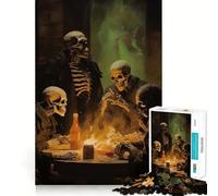 Rompecabezas de Esqueletos de 1000 Piezas para Adultos, Modelo Recall Upgrade, para aliviar el estrés, con Corte Ajustado, Ideal para Elegir como Regalo de Papá Noel 38x26cm