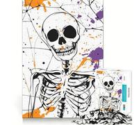 Rompecabezas de Esqueletos para Adultos, 1000 Piezas, fortalece la Memoria, Alivia el estrés, Borde Liso, Regalo conmovedor 50x75cm