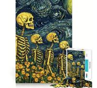 Rompecabezas de Esqueletos y Noche Estrellada para Adolescentes, 1000 Piezas, Juguete para ejercitar la Mente, Actividad para el hogar, decoración de Pared con Corte de precisión 38x52cm