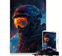 Rompecabezas de esquiadores en tormenta de Nieve, 1000 Piezas para Adolescentes Fortalece la Memoria Divertido y Relajante Bordes Lisos Lista de Deseos de Papá Noel (38x52cm)