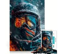 Rompecabezas de esquiadores en tormenta de Nieve en Primer Plano para Adultos, 1000 Piezas, diseño para Mejorar la Memoria y aliviar el estrés, Regalo Memorable (38x52cm)