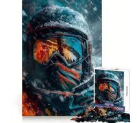 Rompecabezas de esquiadores en tormenta de Nieve en Primer Plano para Adultos, 1000 Piezas, diseño para Mejorar la Memoria y aliviar el estrés, Regalo Memorable (38x52cm)