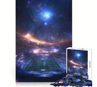 Rompecabezas de Estadio de fútbol flotando en la inmensidad del Espacio para Adolescentes, 1000 Piezas, estimulación de la Memoria, Suave, Relajante, Corte Liso, Regalo Elegante (38x26cm)