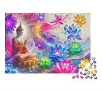 Rompecabezas de Estatua de Buda,Sabio Sagrado en la Luz,1000 Piezas,cartón Liso sin Polvo,enmarcable,Regalo de cumpleaños para Adultos,Parejas,entusiastas de los Rompecabezas,70 x 50 cm/1000 Piezas