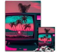 Rompecabezas de estética Vaporwave de 1000 Piezas, Rompecabezas de cartón para Adultos, Regalo Ideal para Vacaciones y decoración del hogar, 26x38cm/10,23x14,96 Pulgadas