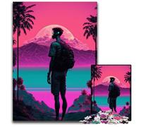 Rompecabezas de estética Vaporwave para Adultos, 1000 Piezas difíciles, Juego Creativo Familiar y decoración del hogar, Adolescentes, 26x38cm/10,23x14,96 Pulgadas.