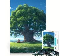 Rompecabezas de Estilo Anime con Forma de árbol primaveral, 1000 Piezas, para Adolescentes Juguete para ejercitar la Mente, Relajante y Divertido Diseño para armar 50x75cm