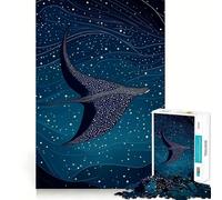 Rompecabezas de Estrellas, Ballenas y Rayas, 1000 Piezas para Adolescentes, lógica Clara, Juguete fácil, Ocio, Corte Perfecto, Regalo de cumpleaños 38x26cm