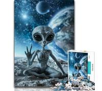 Rompecabezas de Extraterrestres del Espacio Exterior de 1000 Piezas para Adolescentes Ayuda a ejercitar el Cerebro Juguetes adictivos para Cultivar la Paciencia Un Gran Regalo (38x26cm)