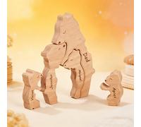 Rompecabezas de Familia de Osos de Madera Personalizado con hasta 9 Nombres, We Are One, Regalo Personalizado para Mamá, Papá, Abuela - Decoración Hogar, Cumpleaños y Housewarming (Estilo 04)