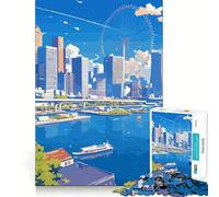 Rompecabezas de fantasía con Paisaje Urbano de Anime,1000 Piezas,Juguete Creativo para desarrollar la Habilidad,componentes Resistentes y de Corte Limpio,Ideal para Viajar,Juego Mental,Regalo