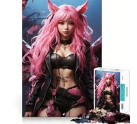 Rompecabezas de fantasía con temática de Chica Anime y dragón para Adultos,1000 Piezas,Juego de Memoria,Ajuste Firme,Montaje Seguro,Juego de construcción de Conexiones significativas (38x52cm)