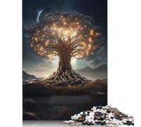Rompecabezas de fantasía de árbol Brillante, 100% cartón Reciclado, Ideal para niños y niñas 1000 Piezas (26 x 38 cm).