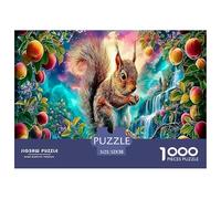 Rompecabezas de fantasía de Ardilla para Adultos y niños | 1000 Piezas detalladas - Ardilla con Manzanas, Papel Reciclado, decoración de Pared y Regalos (52 x 38 cm/1000 Piezas)