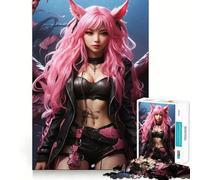 Rompecabezas de fantasía de Chica Anime dragón para Adultos,1000 Piezas,Juego de Memoria,Ajuste Firme,Montaje Seguro,Juego de construcción de Conexiones significativas (38x26cm)